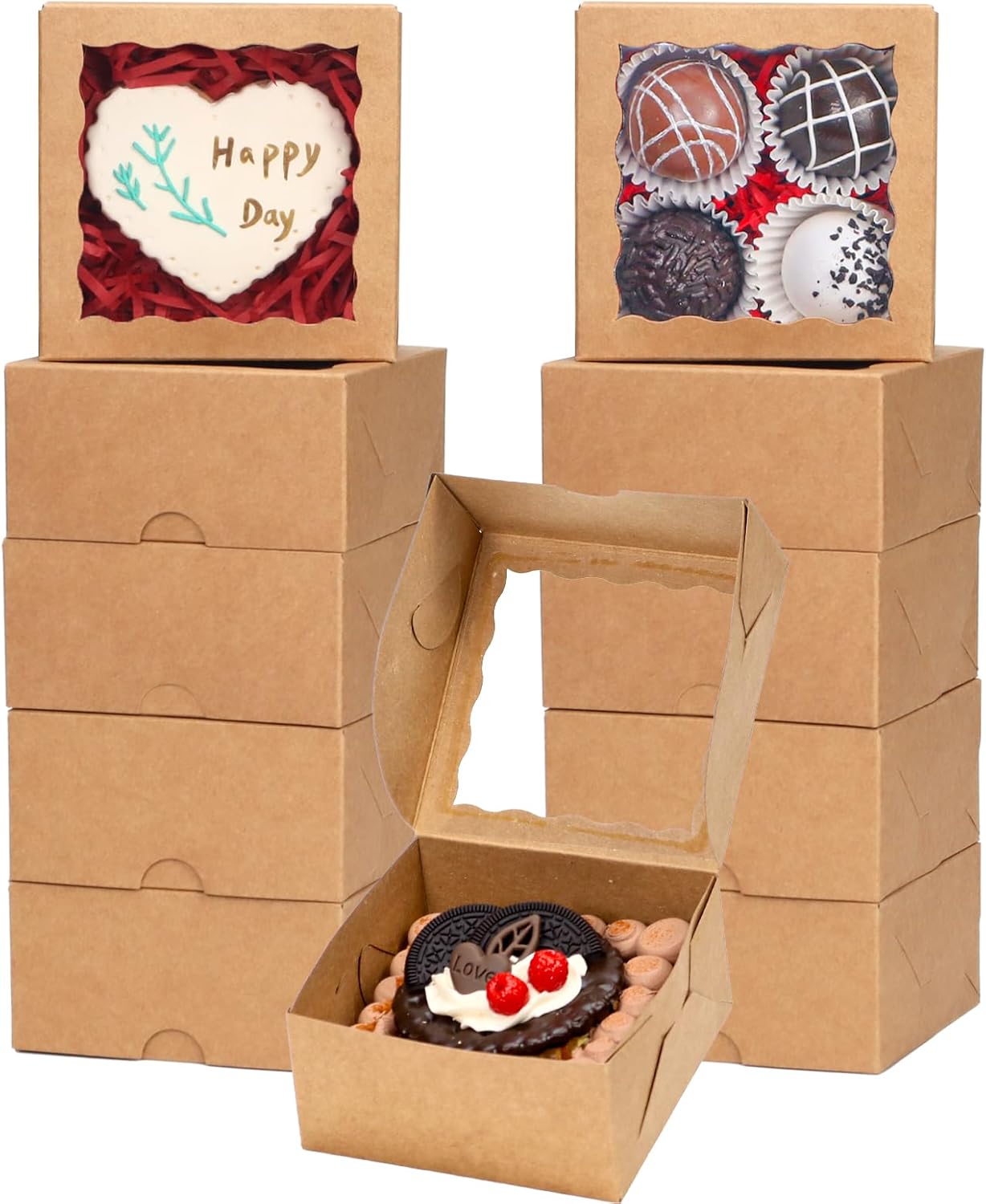 Wedding Favor Box - Bakery Boxes 50-Count 4x4x2 Inches with