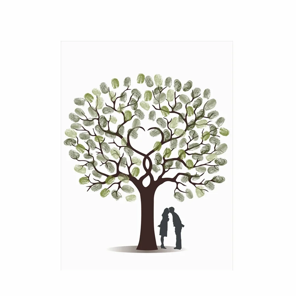 Wedding Packaging - Wedding Fingerprint Tree Canvas Wall Art