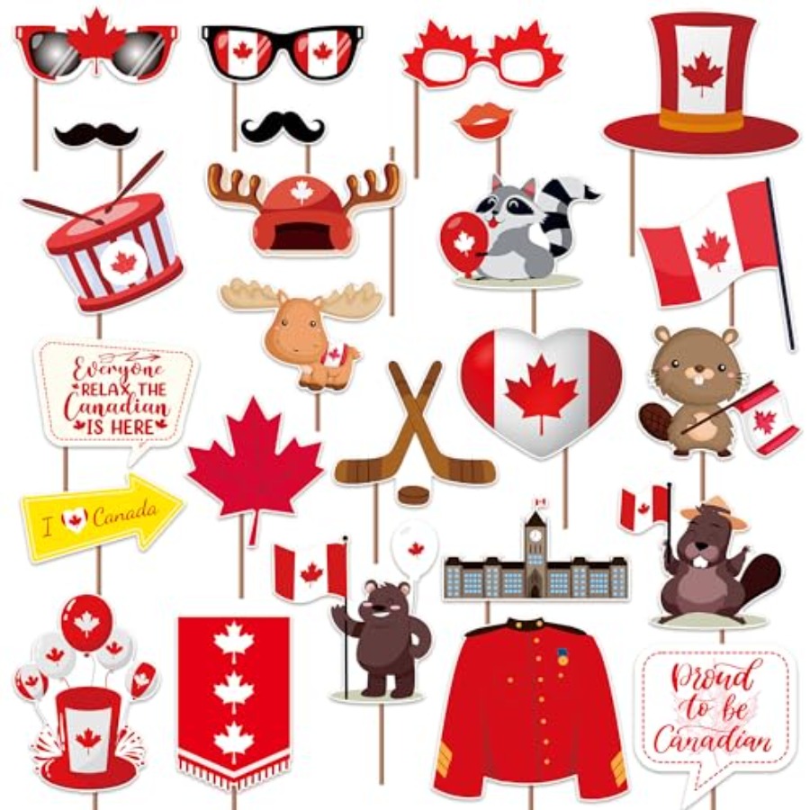Wedding Supply Canada - Canada Day Photo Booth Props Decorations-25