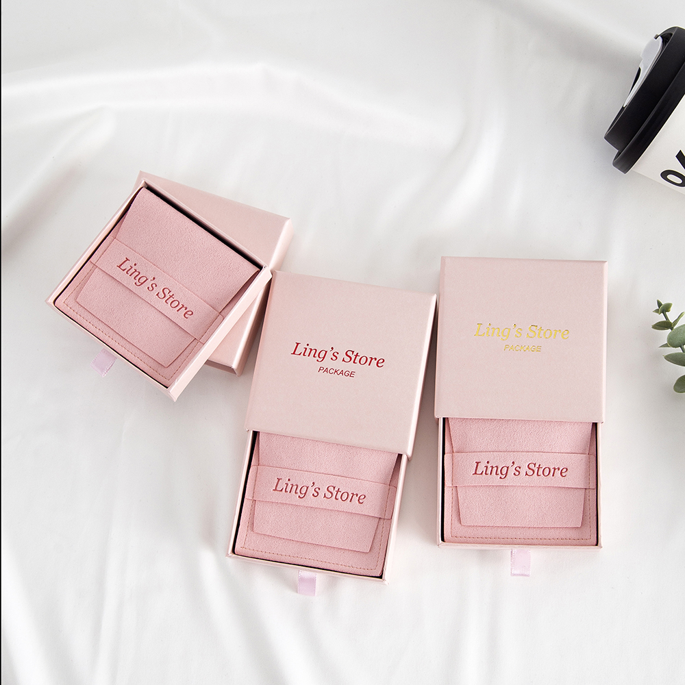 Wedding Favor Box - Personalized Logo 8x8cm Jewelry Bag and