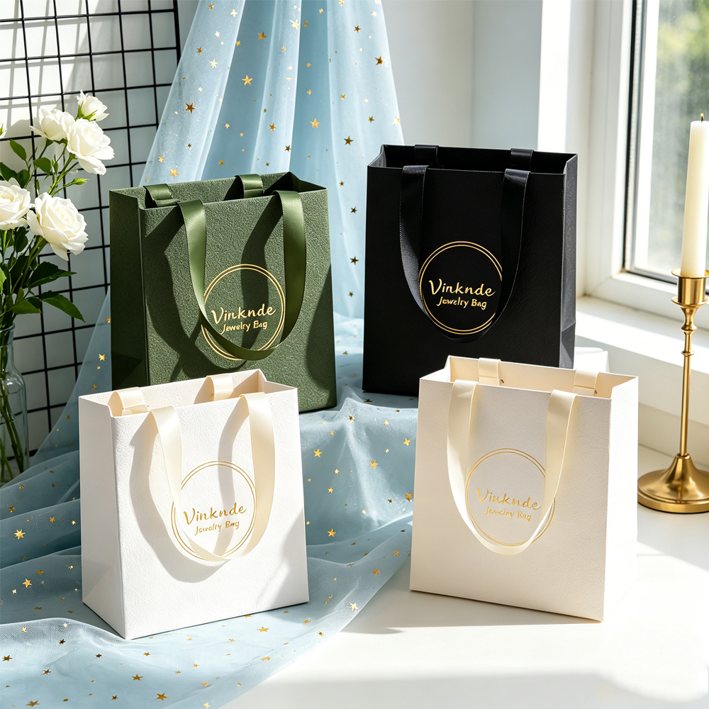 Wedding Favor Box - Custom Logo 12.5x15x7.5cm Navy Paper Tote
