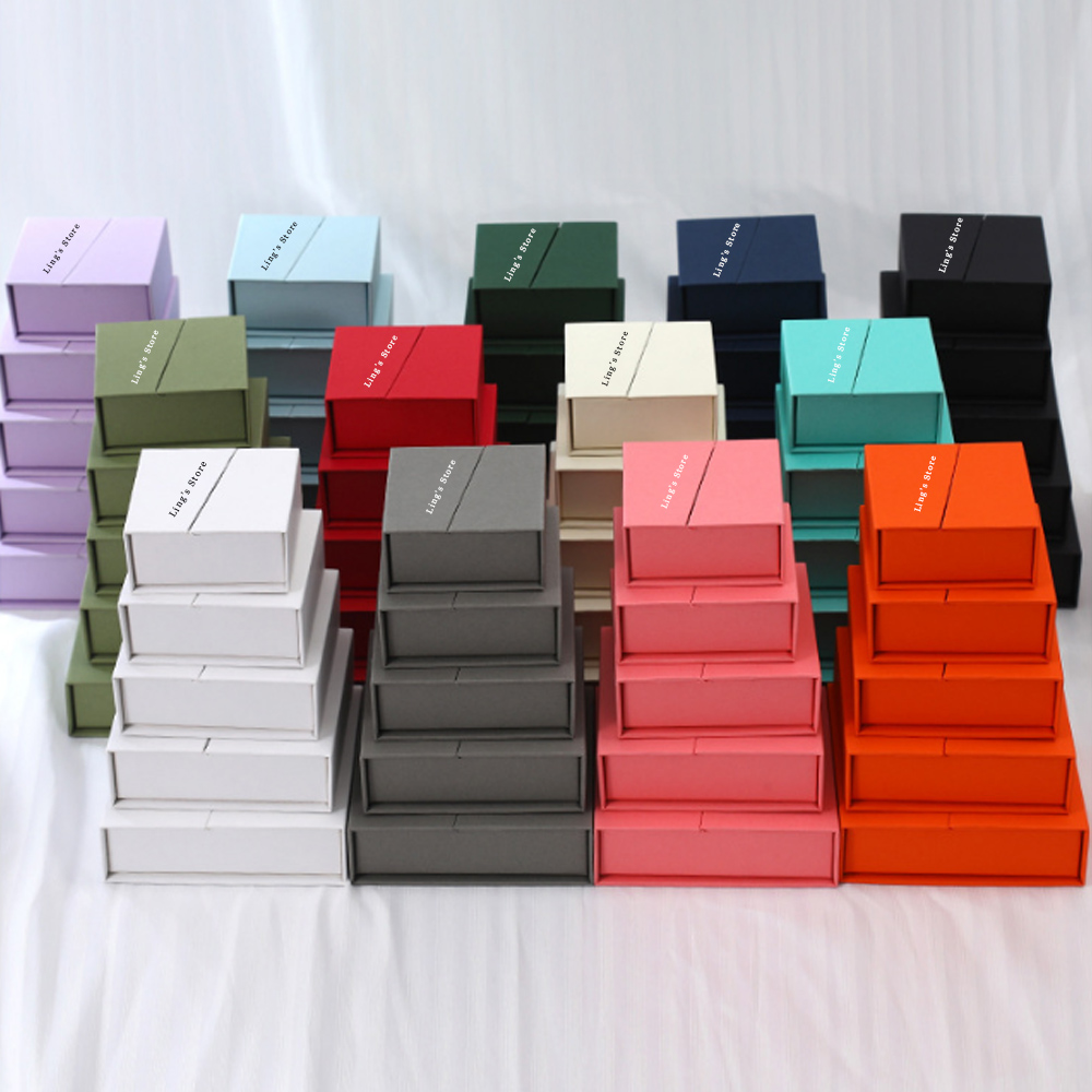 Wedding Favor Box - 50Pcs Personalized Logo Jewelry Split Magnetic