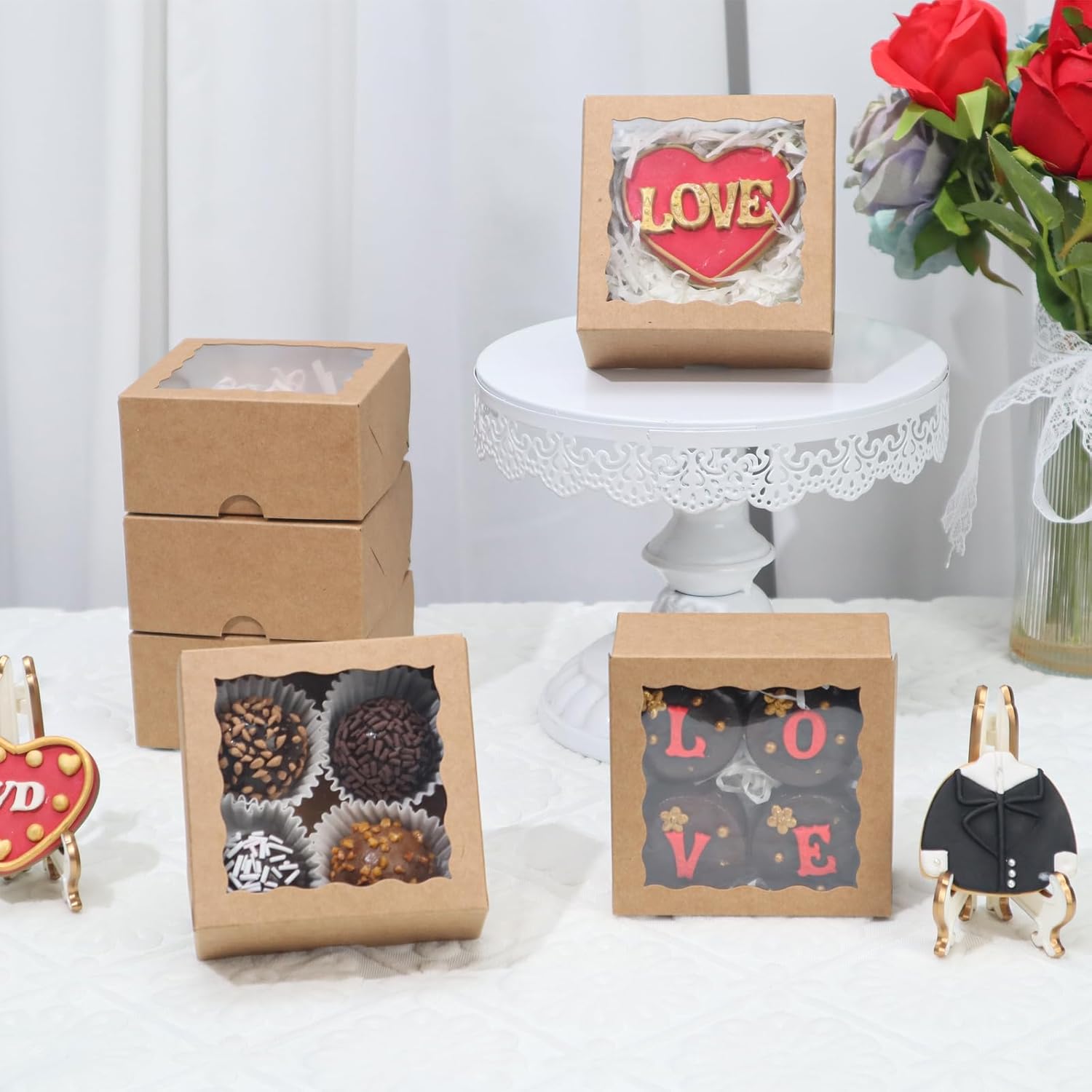 Bakery Boxes 50-Count 4x4x2 In - Wedding Favor Box บทวิจารณ์และราคา