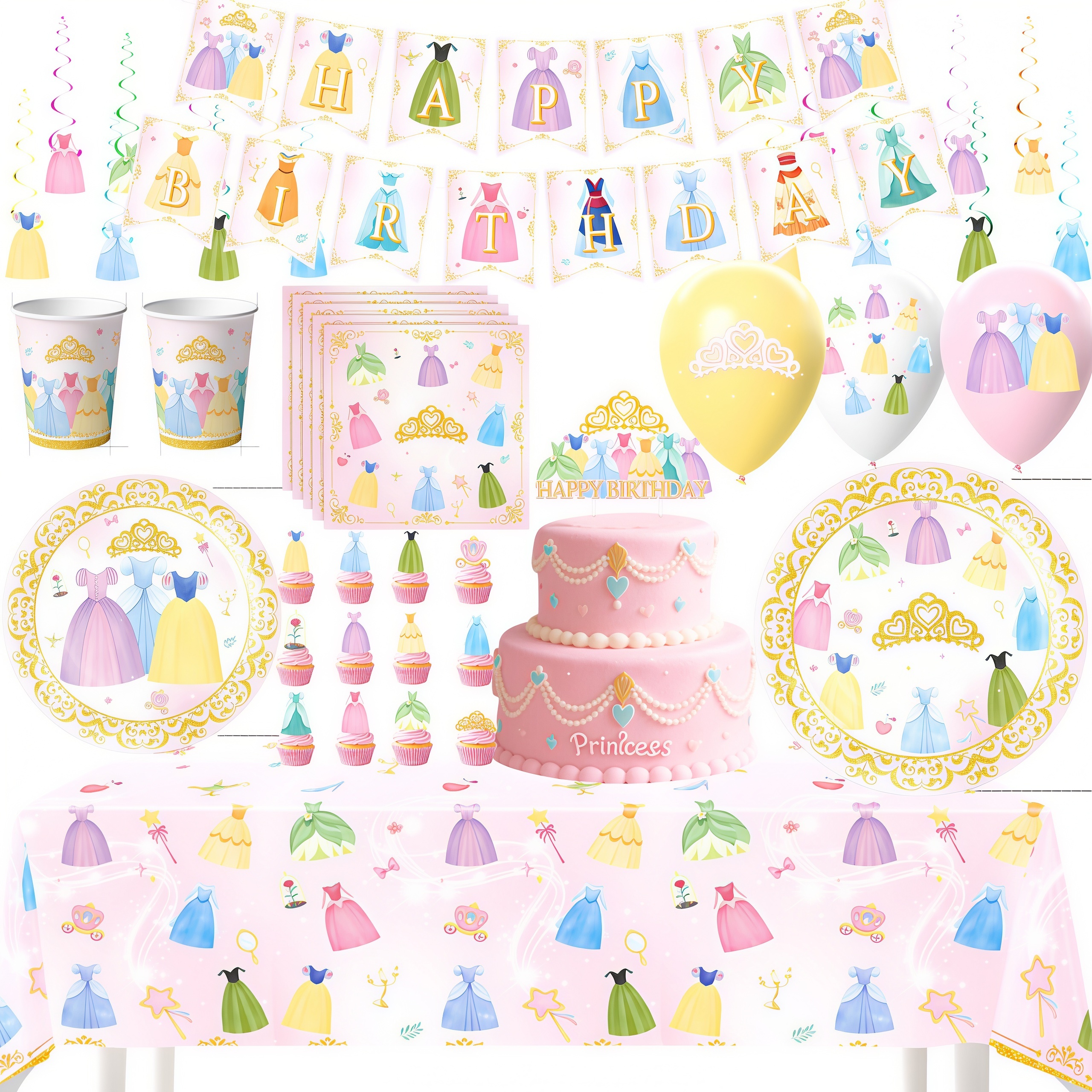 Princess Dress Girls Birthday  - Confetti Balloon Set บทวิจารณ์และราคา