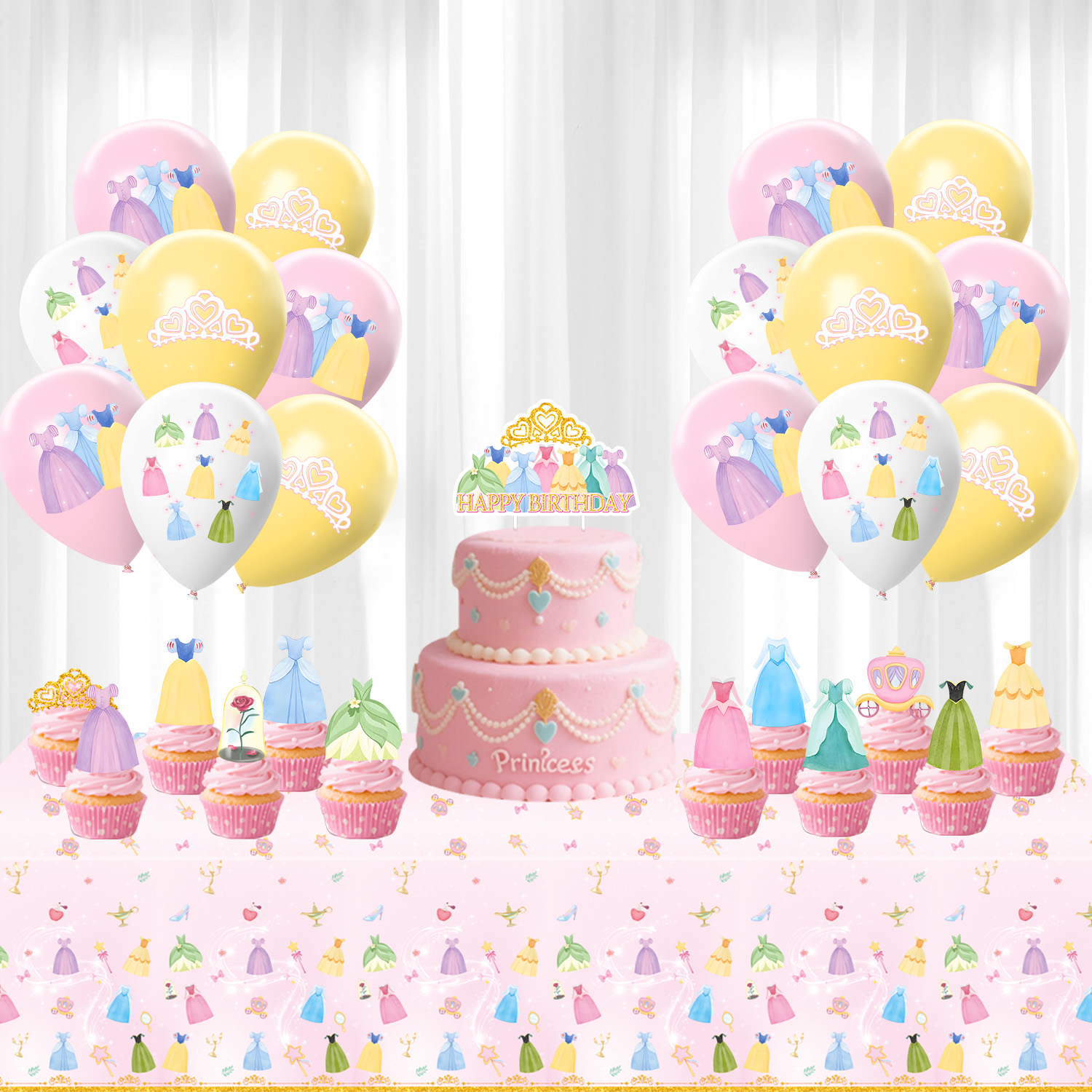 Princess Dress Girls Birthday  - Confetti Balloon Set บทวิจารณ์และราคา