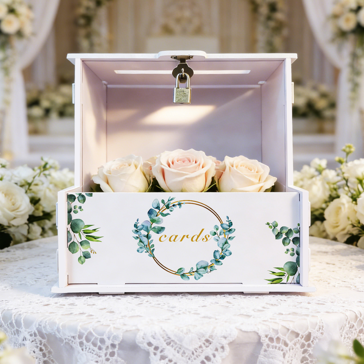 White PVC Wedding Card Boxes w - Wedding Favor Box บทวิจารณ์และราคา