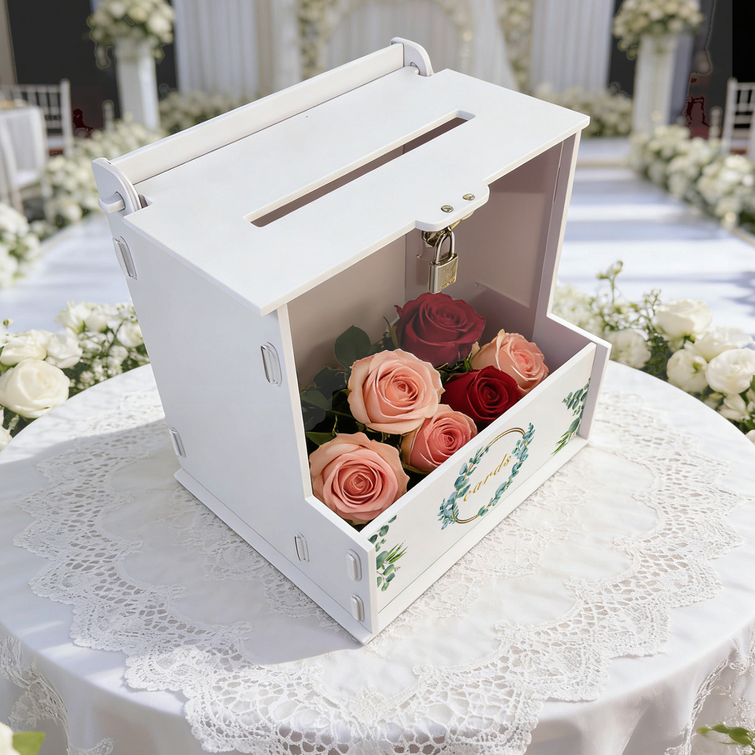 White PVC Wedding Card Boxes w - Wedding Favor Box บทวิจารณ์และราคา