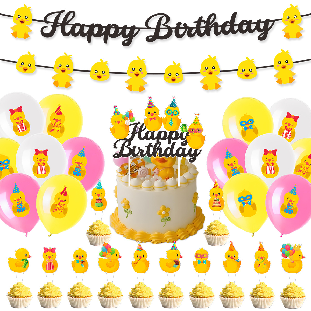 Cute Swim Duck Theme Happy Bir - Confetti Balloon Set บทวิจารณ์และราคา