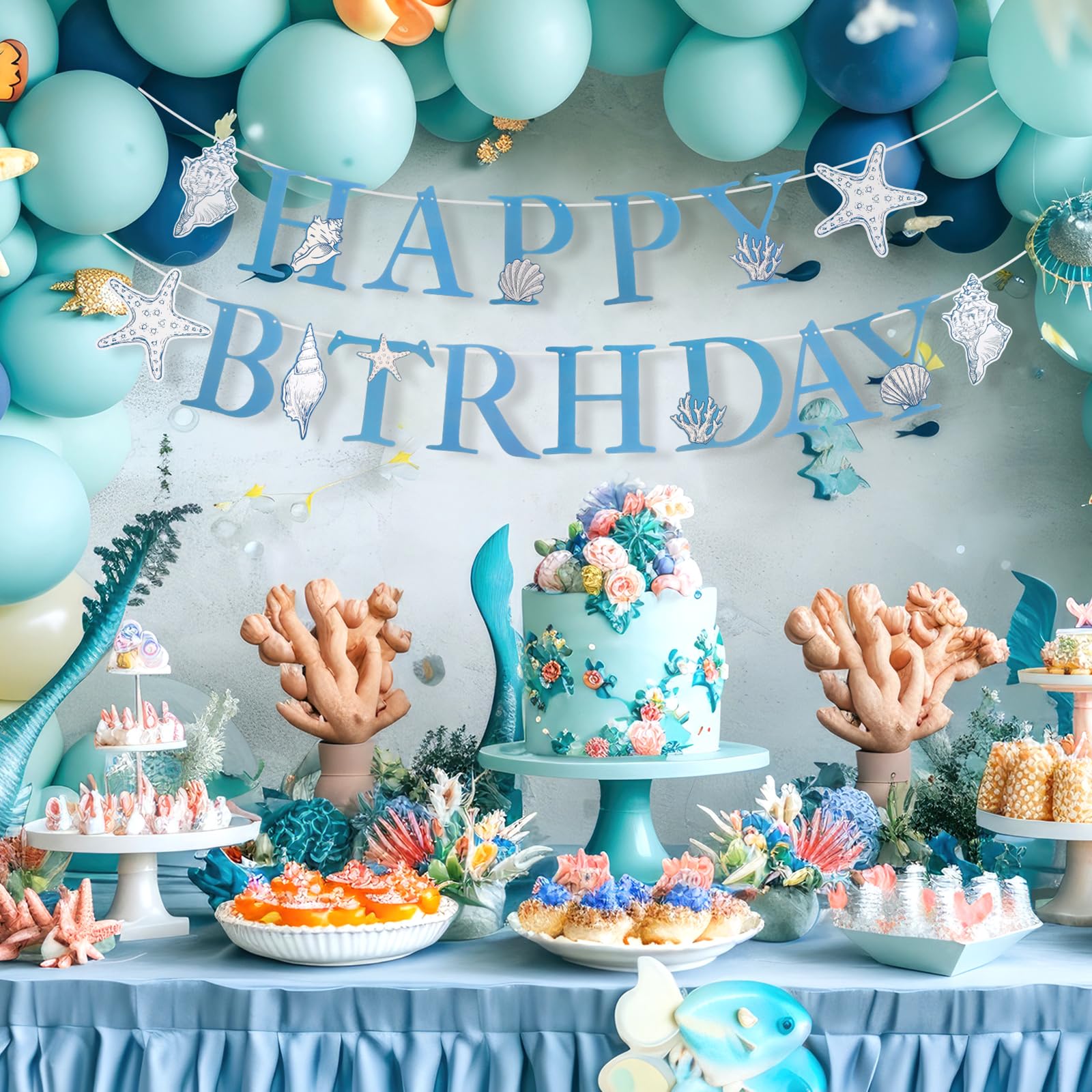 Elegant Ocean Mermaid Birthday - Confetti Balloon Set บทวิจารณ์และราคา