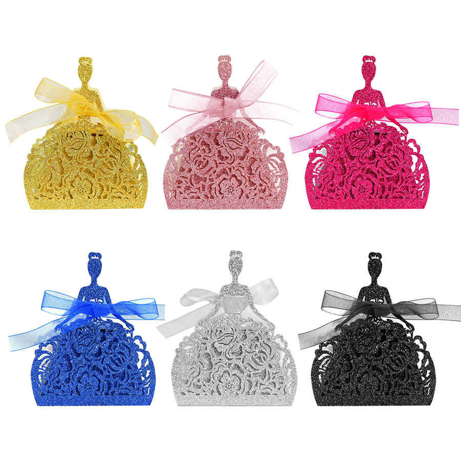 10Pcs/set Bride Flower Dresses - Wedding Favor Box บทวิจารณ์และราคา