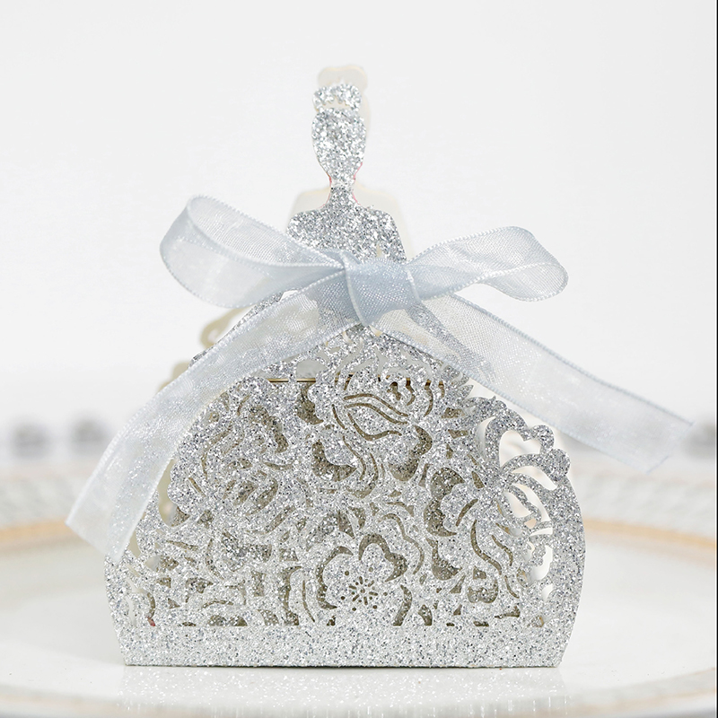 10Pcs/set Bride Flower Dresses - Wedding Favor Box บทวิจารณ์และราคา
