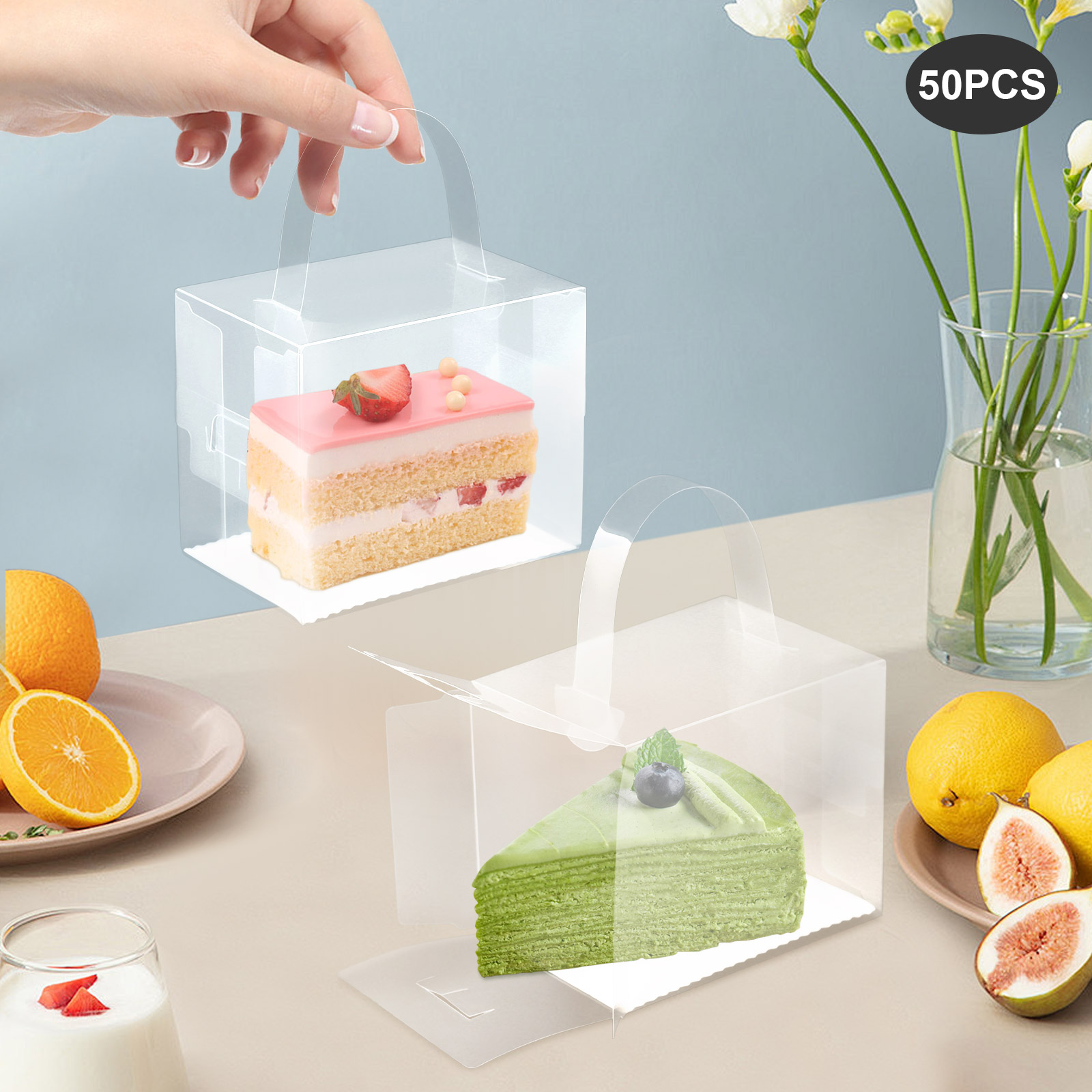50 Pcs Clear Cake Boxes Set, P - Wedding Favor Box บทวิจารณ์และราคา