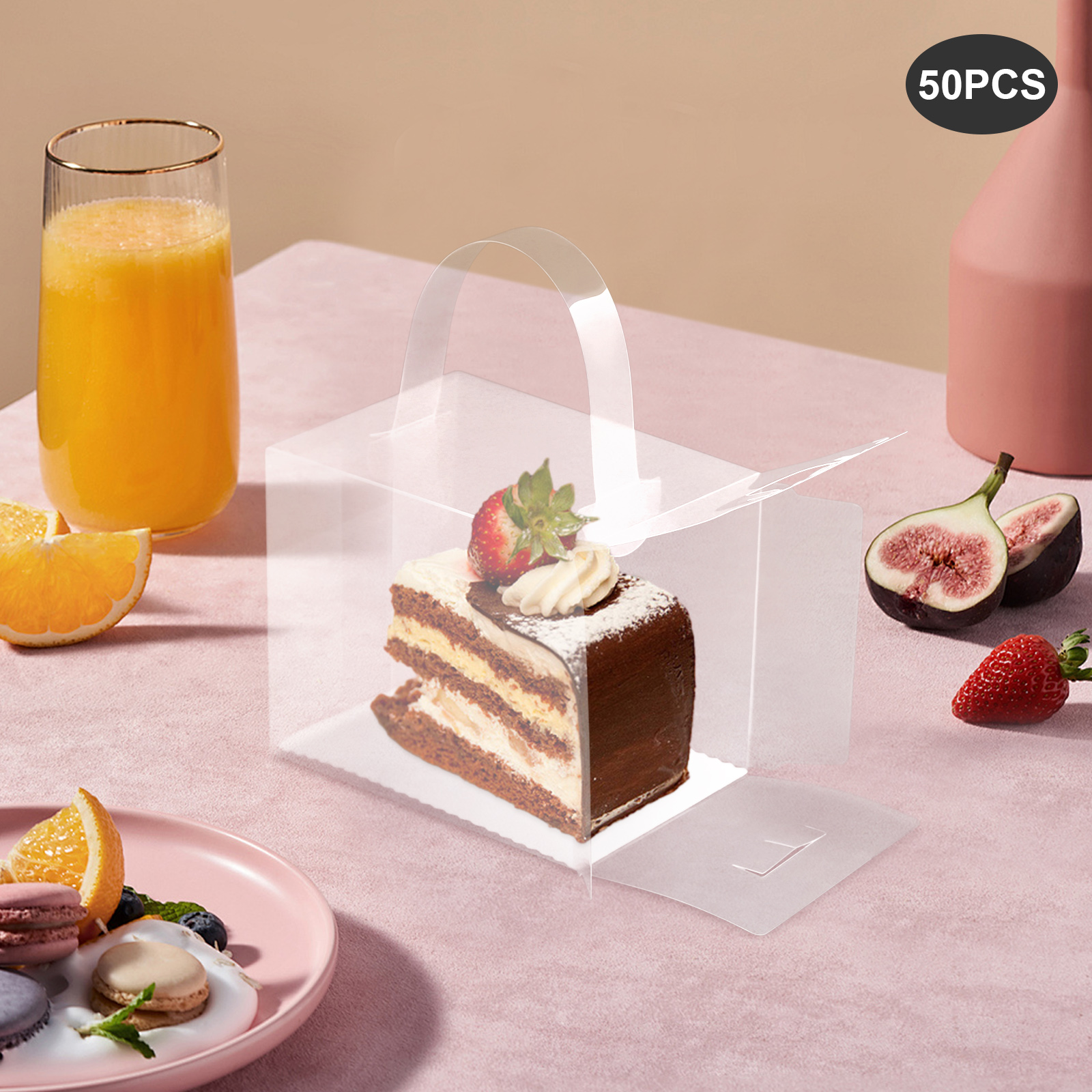 50 Pcs Clear Cake Boxes Set, P - Wedding Favor Box บทวิจารณ์และราคา