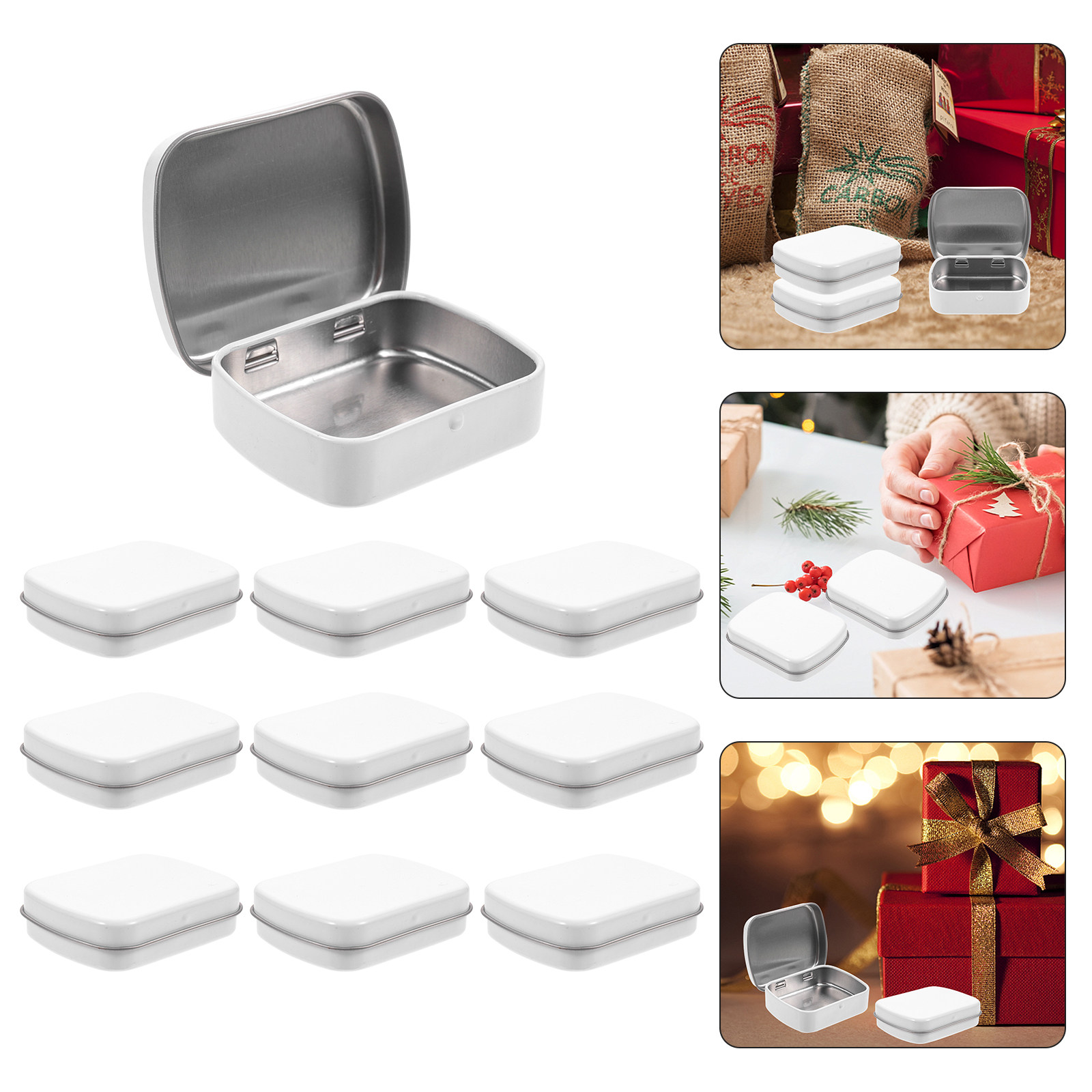 10Pcs Mini Tin Box Portable Sm - Wedding Favor Box บทวิจารณ์และราคา