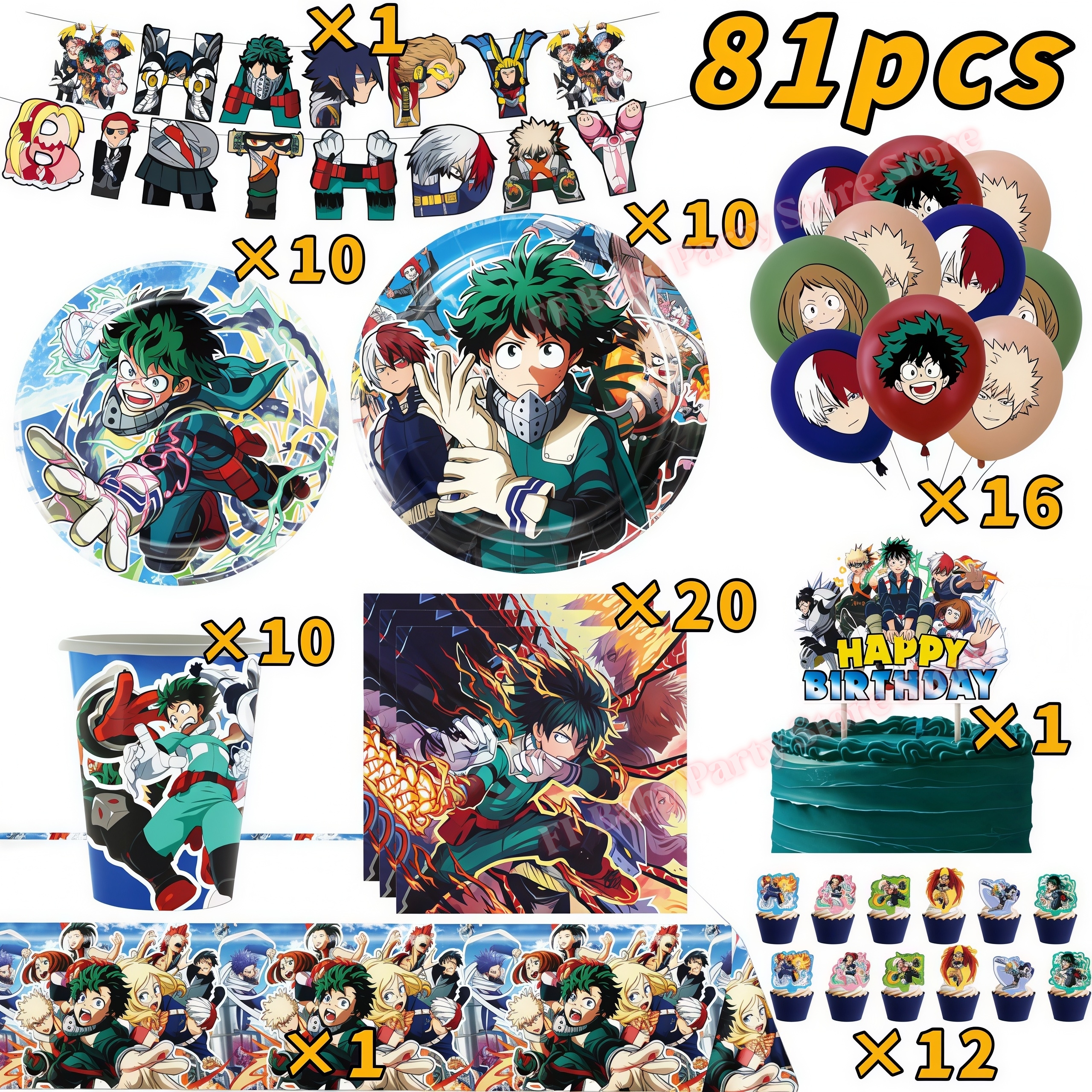 My Heroed Academia Birthday Pa - Confetti Balloon Set บทวิจารณ์และราคา