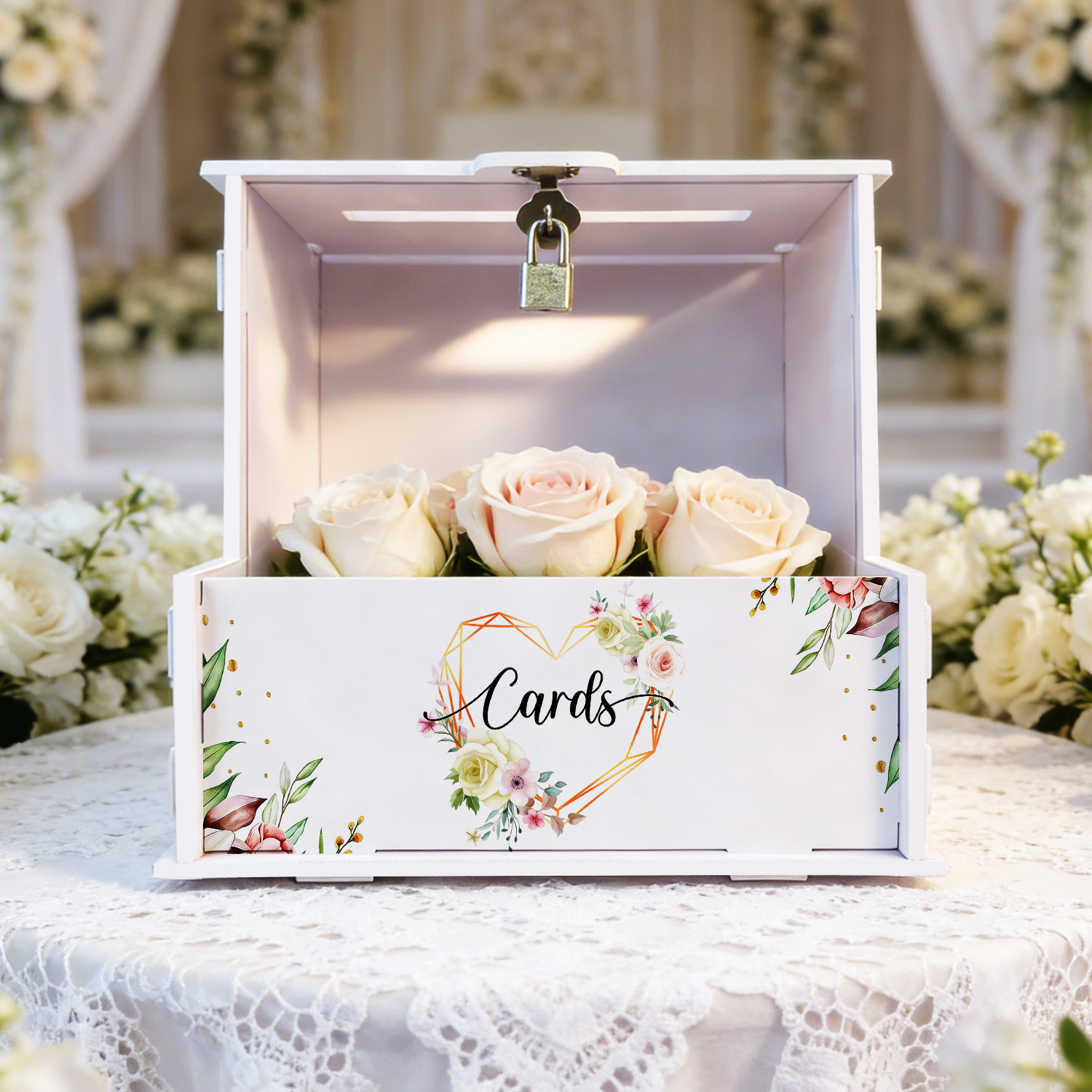 White PVC Wedding Card Boxes w - Wedding Favor Box บทวิจารณ์และราคา