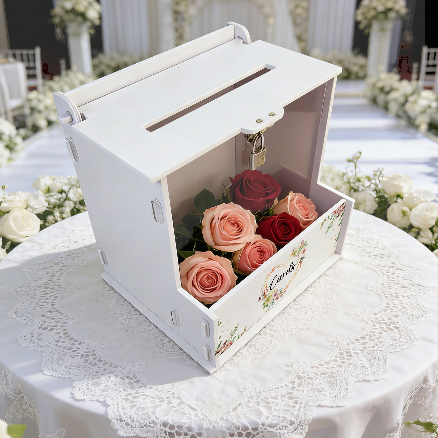 White PVC Wedding Card Boxes w - Wedding Favor Box บทวิจารณ์และราคา