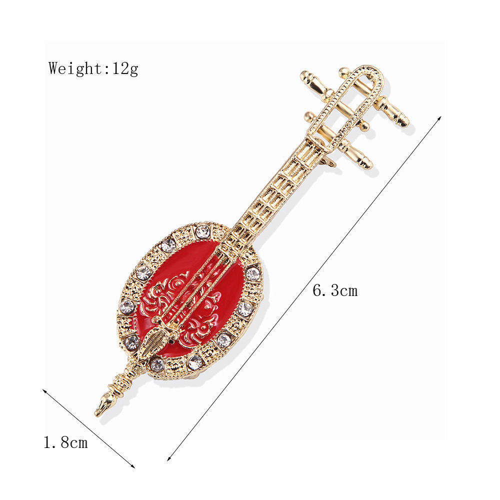 Antique Lute Red Enamel Brooch - Suit Supply Wedding Party บทวิจารณ์และราคา