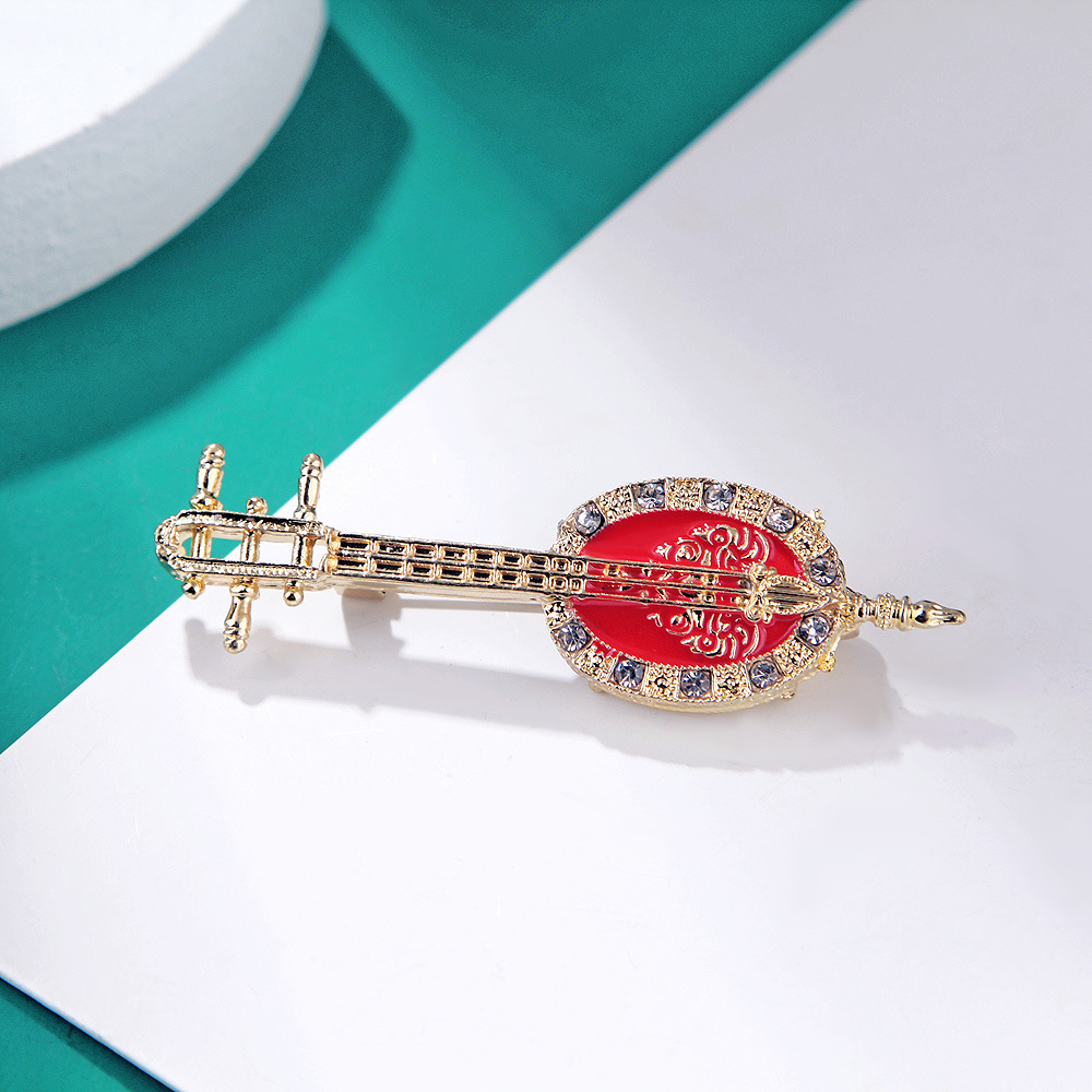Antique Lute Red Enamel Brooch - Suit Supply Wedding Party บทวิจารณ์และราคา