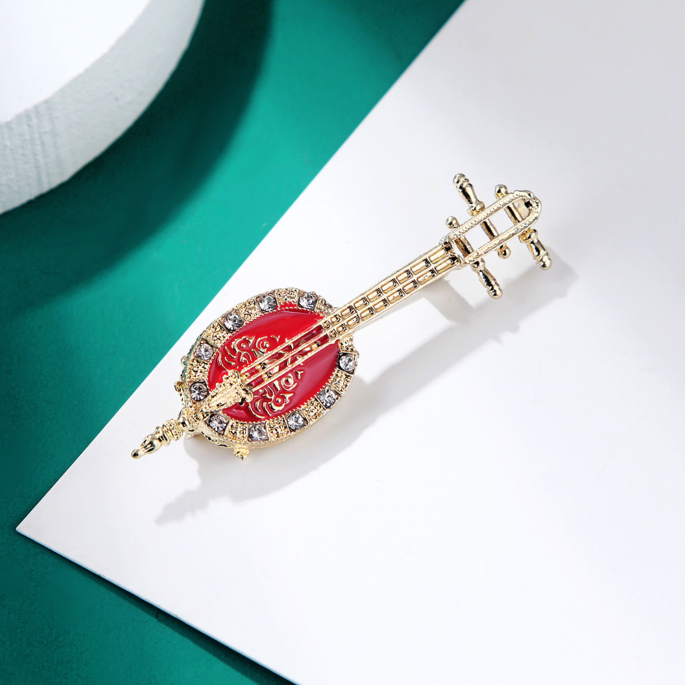 Antique Lute Red Enamel Brooch - Suit Supply Wedding Party บทวิจารณ์และราคา