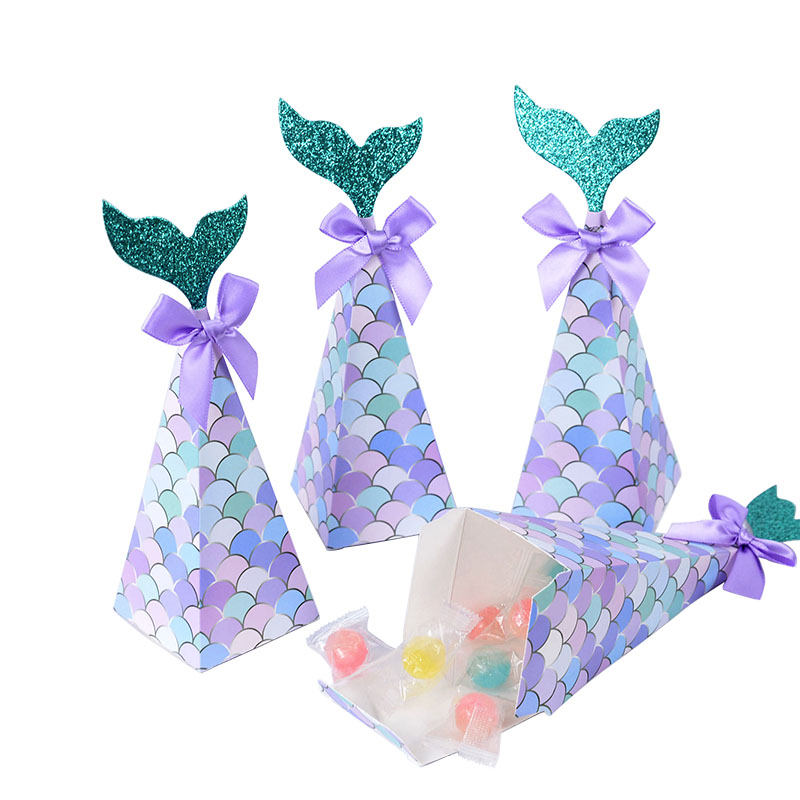 10Pcs Little Mermaid Candy Box - Wedding Favor Box บทวิจารณ์และราคา