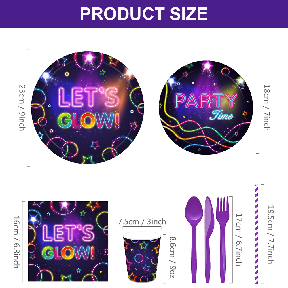 Glow Party Tablecloth Napkins  - Confetti Balloon Set บทวิจารณ์และราคา