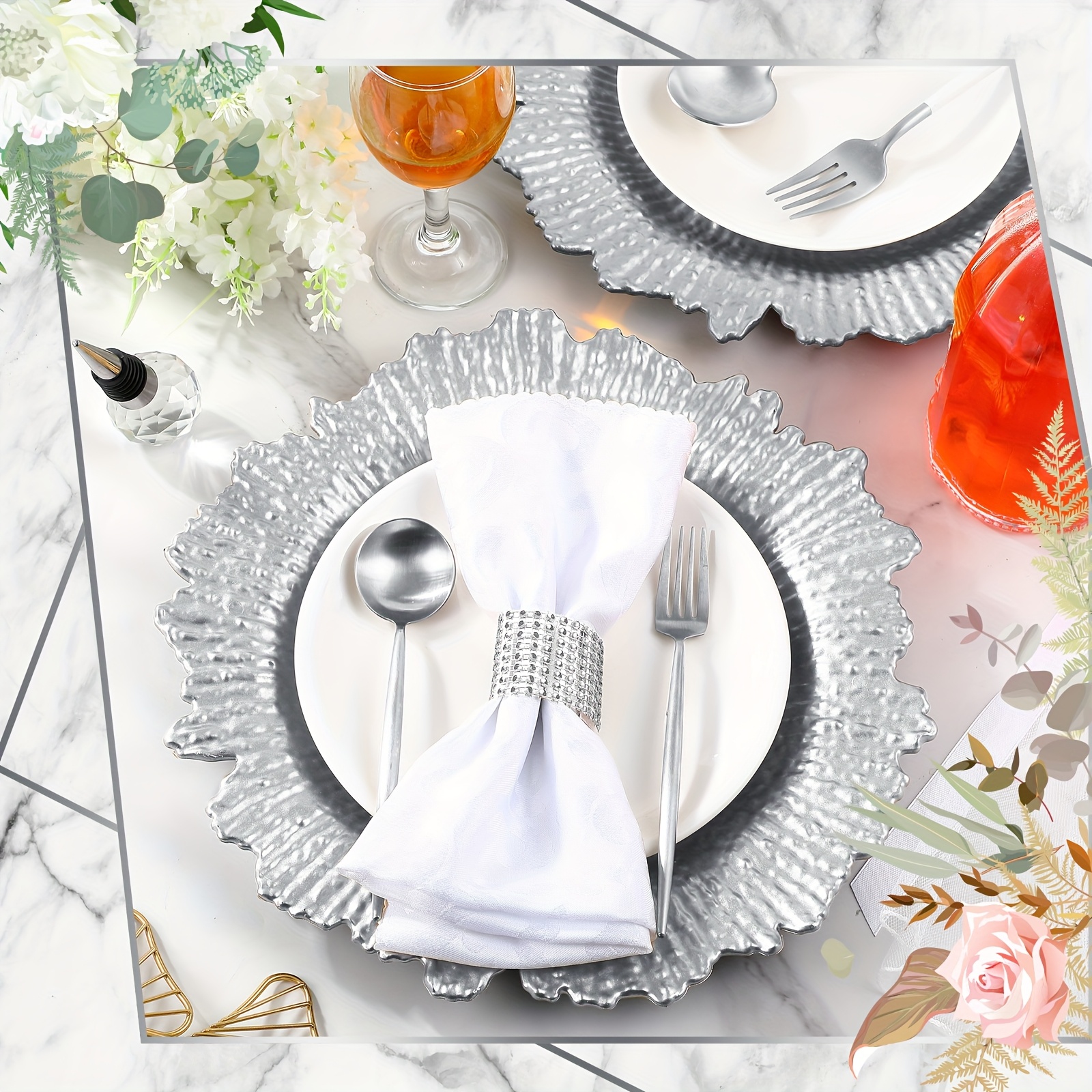 100pcs Reef Charger Plates Bul - Wedding Supply Bulk บทวิจารณ์และราคา