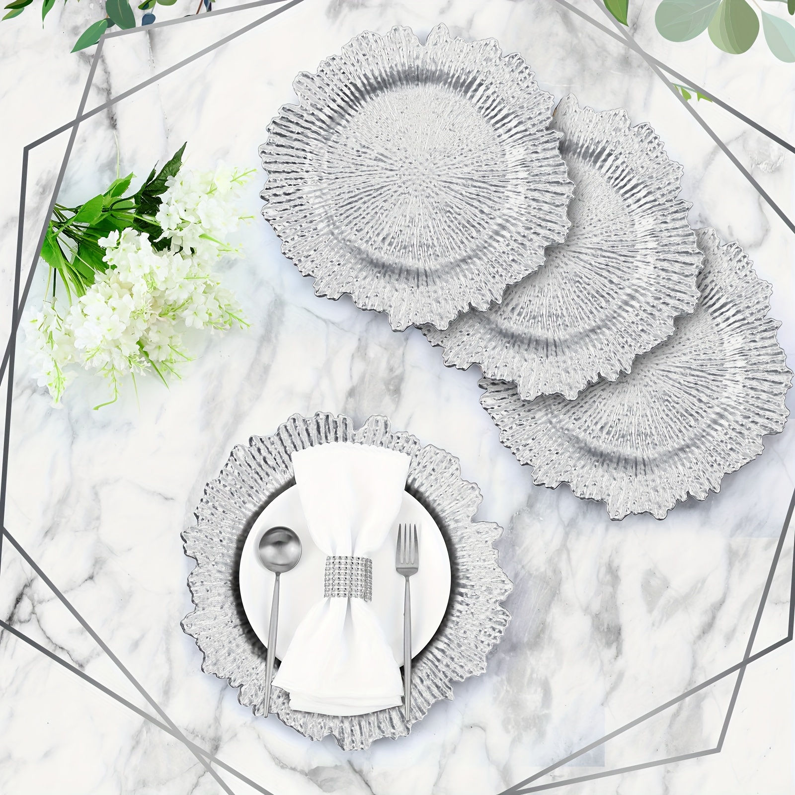 100pcs Reef Charger Plates Bul - Wedding Supply Bulk บทวิจารณ์และราคา