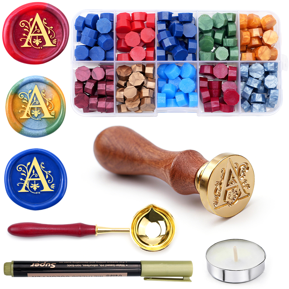 A-Z letter Wax Seal Stamp Kit  - Wedding Z บทวิจารณ์และราคา