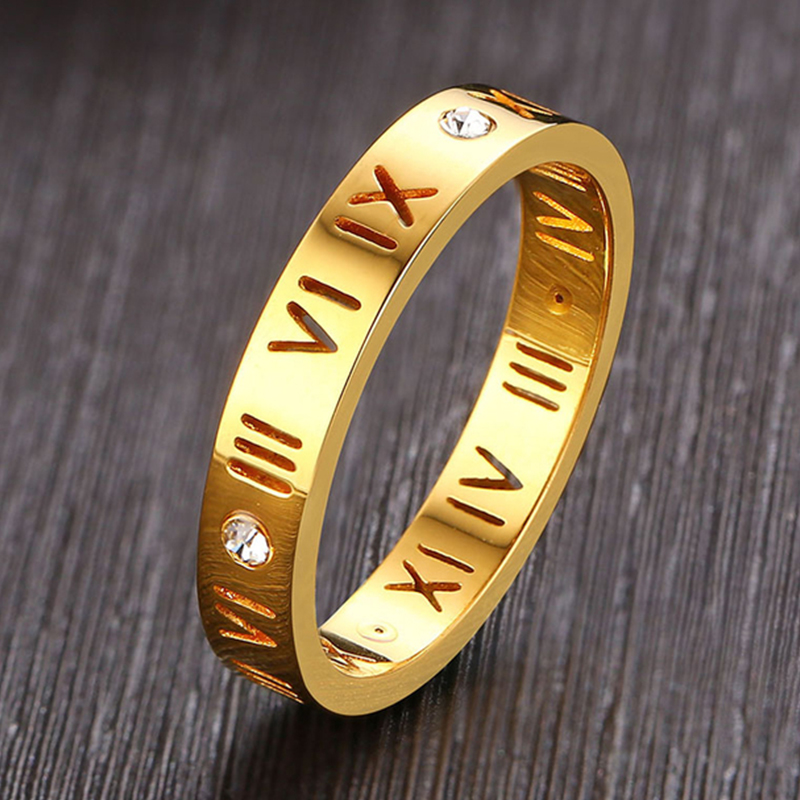 Hollow Roman Numeral Ring Stai - Wedding Z บทวิจารณ์และราคา