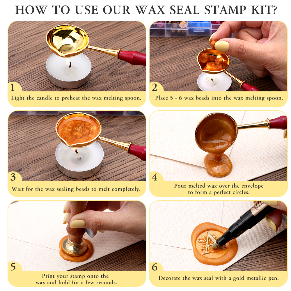 A-Z letter Wax Seal Stamp Kit  - Wedding Z บทวิจารณ์และราคา