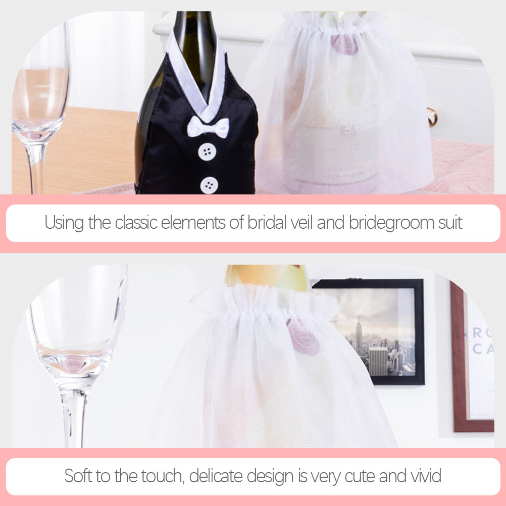 1Set Wedding Wine Bottle Cover - Suit Supply Wedding Party บทวิจารณ์และราคา