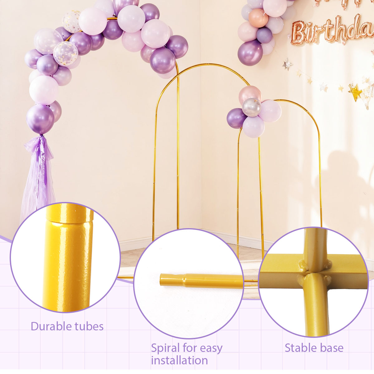 3Pack Golden Metal Arch Kits,  - Confetti Balloon Set บทวิจารณ์และราคา
